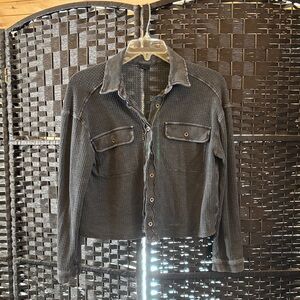 art class Black Button Down Shirt for Kids